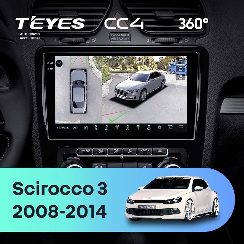 Штатная магнитола Teyes CC4 360 6/64 Volkswagen Scirocco (2008-2014) F2