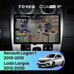 Штатная магнитола Teyes CC4 Pro 12/256 Renault Logan 1 (2010-2015) (11")