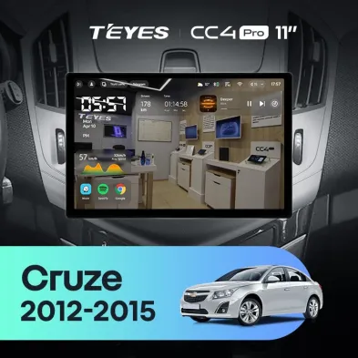 Штатная магнитола Teyes CC4 Pro 12/256 Chevrolet Cruze J300 J308 (2012-2015) F1 (11")