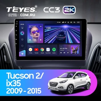 Штатная магнитола Teyes CC3 2K 4/32 Hyundai ix35 (2009-2015) (Tucson 2) Тип-C (10")