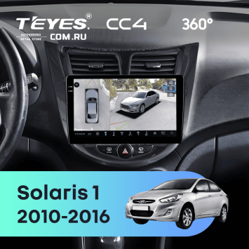 Штатная магнитола Teyes CC4 360 8/128 Hyundai Solaris 1 (2010-2016) F2 (черный глянец)