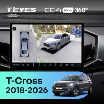 Штатная магнитола Teyes CC4 Pro 360 12/256 Volkswagen T-Cross (2018-2026) China (11")
