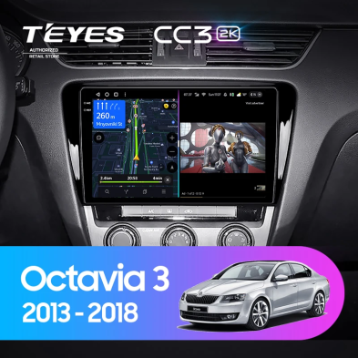 Штатная магнитола Teyes CC3 2K 360 6/128 Skoda Octavia 3 A7 (2013-2018) Тип-B