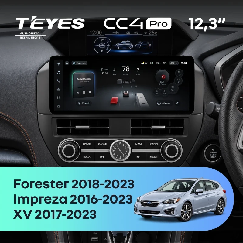 Штатная магнитола Teyes CC4 Pro 12.3" 8/128 Subaru Forester 5 (2018-2023) Правый руль