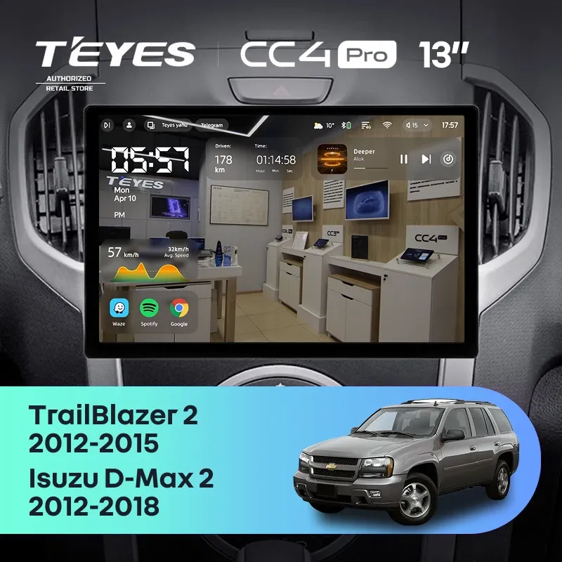 Штатная магнитола Teyes CC4 Pro 8/128 Chevrolet TrailBlazer 2 (2012-2015) (13")