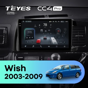 Штатная магнитола Teyes CC4 Pro 8/128 Toyota Wish (2003-2009) F1 Правый руль
