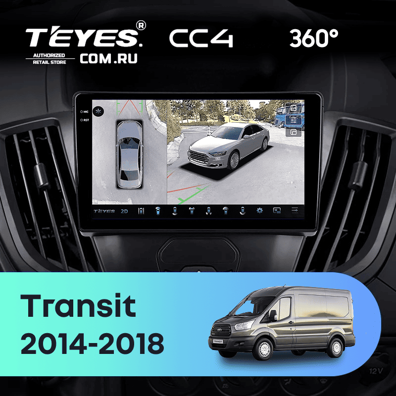 Штатная магнитола Teyes CC4 360 8/128 Ford Transit Van L3H2 (2014-2018)
