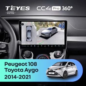 Штатная магнитола Teyes CC4 Pro 360 8/128 Toyota Aygo B40 (2014-2021) F2