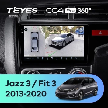 Штатная магнитола Teyes CC4 Pro 360 12/256 Honda Jazz 3 (2015-2020) Тип-A Правый руль