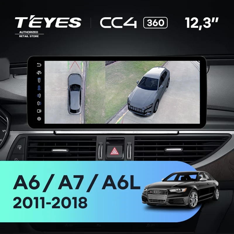 Штатная магнитола Teyes CC4 12.3" 360 8/128 Audi A7 4G (RMC System) (2011-2018)