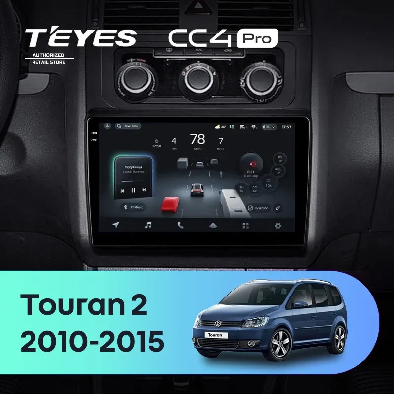 Штатная магнитола Teyes CC4 Pro 8/128 Volkswagen Touran 2 1T (2010-2015)