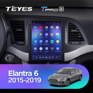 Штатная магнитола Tesla style Teyes TPRO 2 6/128 Hyundai Elantra 6 (2015-2019) Тип-B