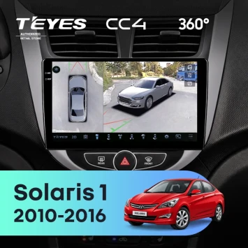Штатная магнитола Teyes CC4 360 8/128 Hyundai Solaris 1 (2010-2016) F4 (черно-серый)