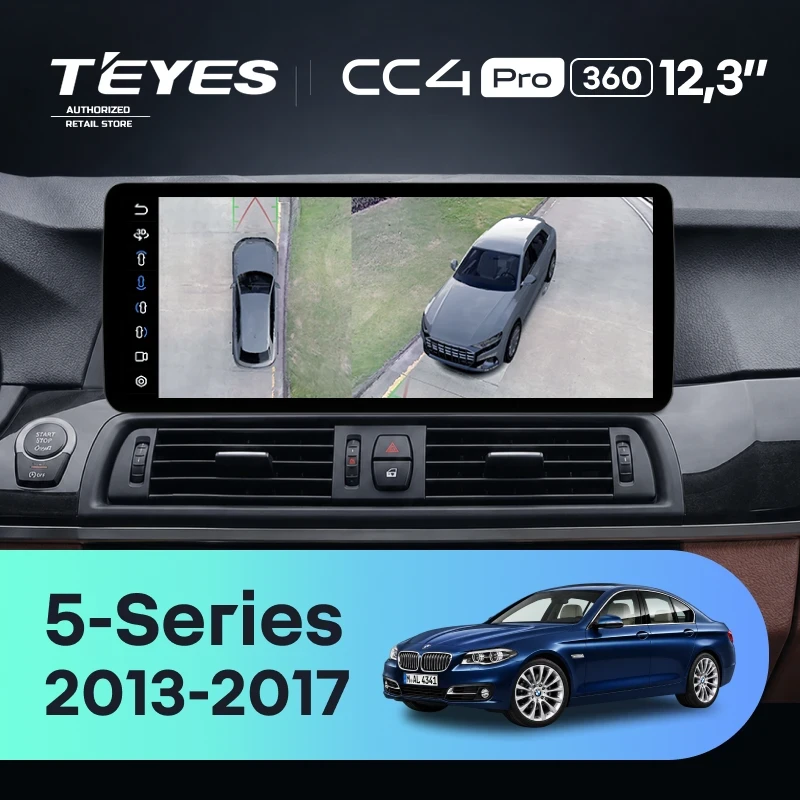 Штатная магнитола Teyes CC4 Pro 12.3" 360 12/256 BMW 5-Series F10 F11 (NBT) (2013-2017) Universal