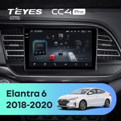 Штатная магнитола Teyes CC4 Pro 8/128 Hyundai Elantra 6 (2018-2020) Тип-A