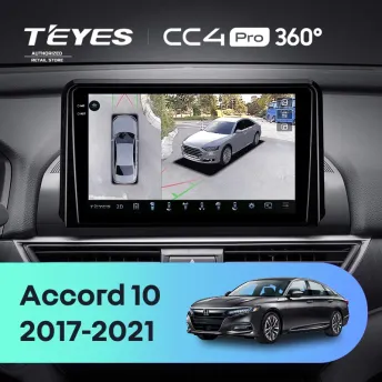 Штатная магнитола Teyes CC4 Pro 360 8/128 Honda Accord 10 CV (2017-2021) Тип-B