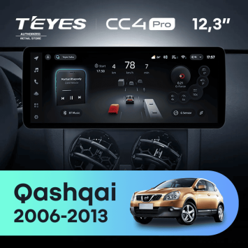 Штатная магнитола Teyes CC4 Pro 12.3" 8/128 Nissan Qashqai 1 J10 (2006-2013)