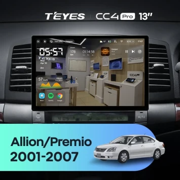 Штатная магнитола Teyes CC4 Pro 12/256 Toyota Allion (2001-2007) (13")