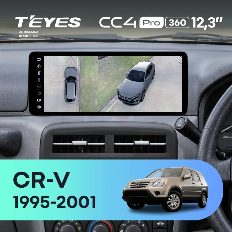 Штатная магнитола Teyes CC4 Pro 12.3" 360 8/128 Honda CR-V (1995-2001) Правый руль