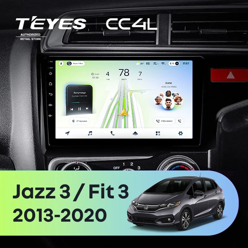 Штатная магнитола Teyes CC4L 4/64 Honda Jazz 3 (2015-2020) Тип-A Правый руль