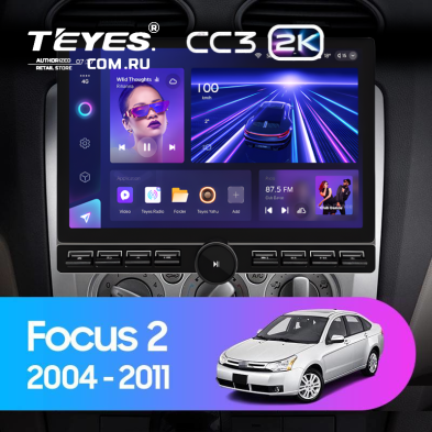 Штатная магнитола Teyes CC3 2K 6/128 Ford Focus 2 Mk 2 (2004-2011) F2 (13" с кнопками)