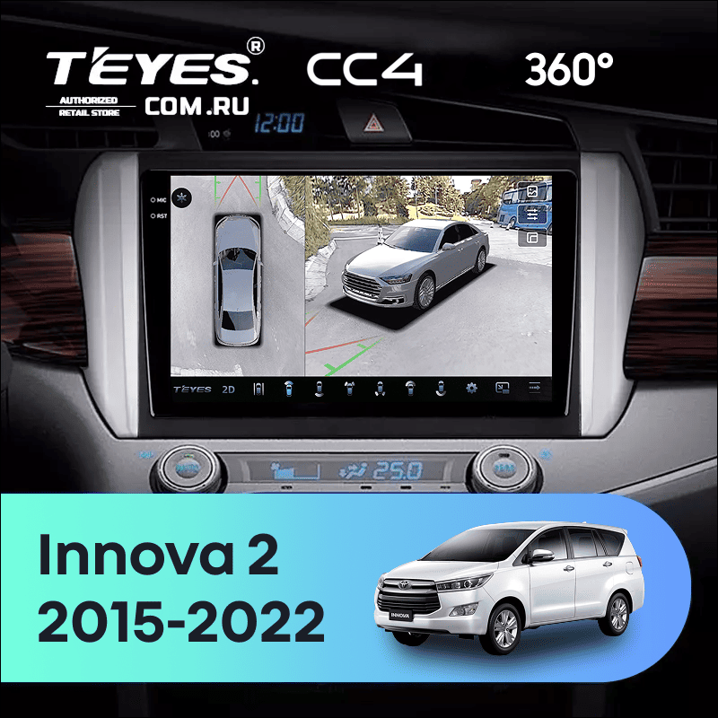 Штатная магнитола Teyes CC4 360 6/64 Toyota Innova 2 (2015-2022) Правый руль