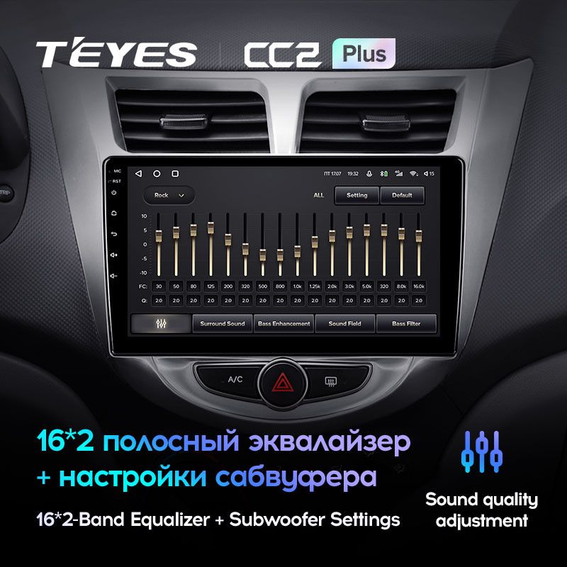 Штатная магнитола Teyes CC2 Plus 4/32 Hyundai Solaris 1 (2010-2016) F1