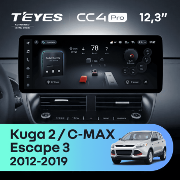 Штатная магнитола Teyes CC4 Pro 12.3" 12/256 Ford Kuga 2 (2012-2019)