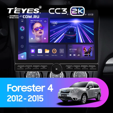 Штатная магнитола Teyes CC3 2K 6/128 Subaru Forester 4 SJ (2012-2015) Тип-B (13" с кнопками)