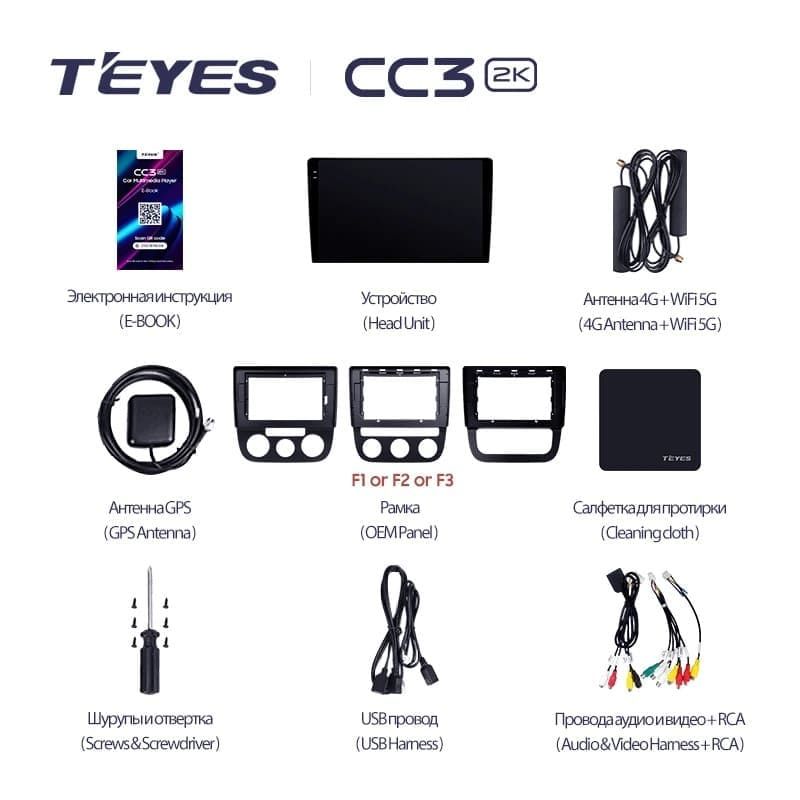 Штатная магнитола Teyes CC3 2K 4/64 Volkswagen Jetta 5 (2005-2010) F2