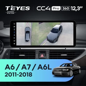 Штатная магнитола Teyes CC4 Pro 12.3" 360 12/256 Audi A7 4G (RMC System) (2011-2018)