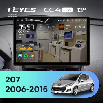 Штатная магнитола Teyes CC4 Pro 12/256 Peugeot 207 (2006-2015) (13")