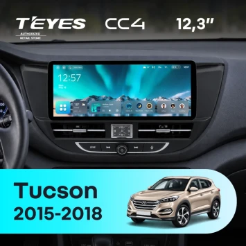 Штатная магнитола Teyes CC4 12.3" 8/128 Hyundai Tucson 3 (2015-2018) Тип-A