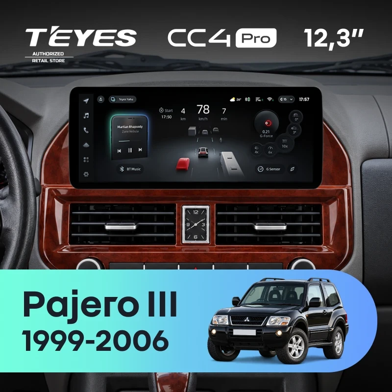 Штатная магнитола Teyes CC4 Pro 12.3" 8/128 Mitsubishi Pajero 3 V70 V60 (1999-2006) F2