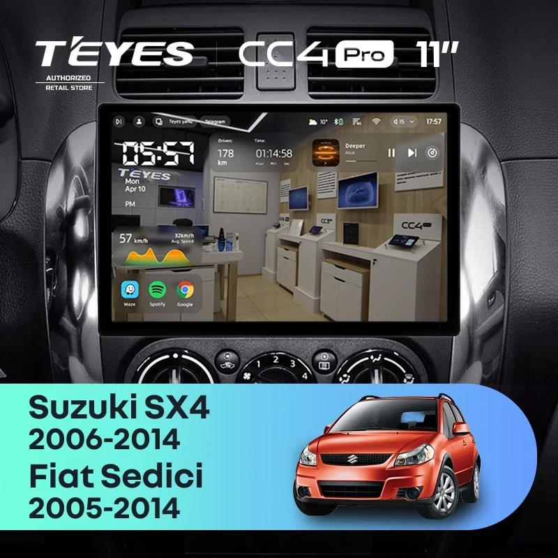 Штатная магнитола Teyes CC4 Pro 12/256 Suzuki SX4 1 (2006-2014) (11")