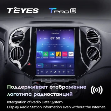 Штатная магнитола Tesla style Teyes TPRO 2 3/32 Volkswagen Tiguan 1 NF (2007-2016)