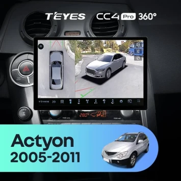Штатная магнитола Teyes CC4 Pro 360 8/128 SsangYong Actyon C100 (2005-2011) (13")