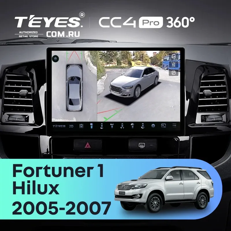 Штатная магнитола Teyes CC4 Pro 360 12/256 Toyota Hilux (2005-2007) F2 (13")