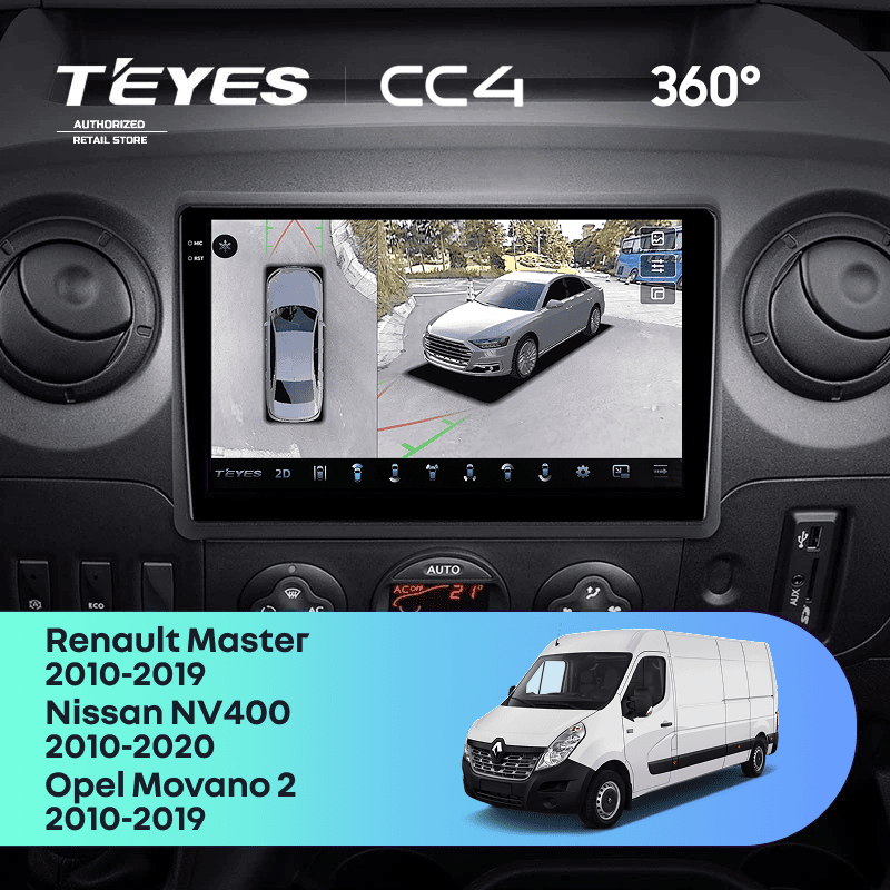 Штатная магнитола Teyes CC4 360 6/64 Renault Master (2010-2019) F2