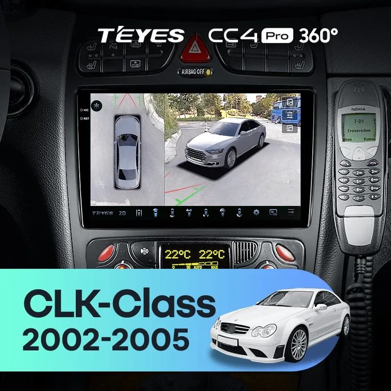 Штатная магнитола Teyes CC4 Pro 360 8/128 Mercedes-Benz CLK-Class C209 A209 (2002-2005) F2