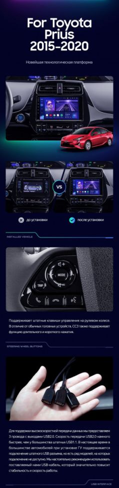 Штатная магнитола Teyes CC3 4/32 Toyota Prius XW50 (2015-2020)