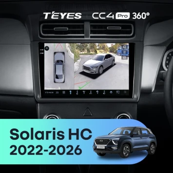 Штатная магнитола Teyes CC4 Pro 360 8/128 Solaris HC (2022-2026) (матовая) F1
