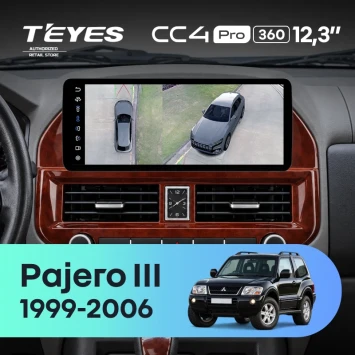 Штатная магнитола Teyes CC4 Pro 12.3" 360 12/256 Mitsubishi Pajero 3 V70 V60 (1999-2006) F2
