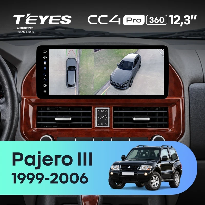 Штатная магнитола Teyes CC4 Pro 12.3" 360 12/256 Mitsubishi Pajero 3 V70 V60 (1999-2006) F2