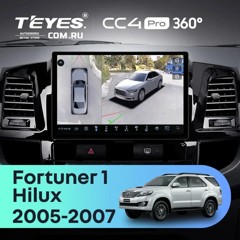 Штатная магнитола Teyes CC4 Pro 360 12/256 Toyota Fortuner (2005-2007) F2 (11")