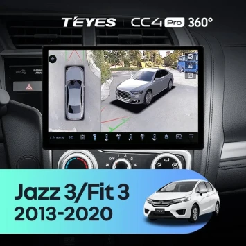 Штатная магнитола Teyes CC4 Pro 360 8/128 Honda Jazz 3 (2015-2020) Тип-B (13")