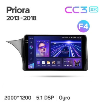 Штатная магнитола Teyes CC3 2K 4/32 Lada Priora (2013-2018) F4