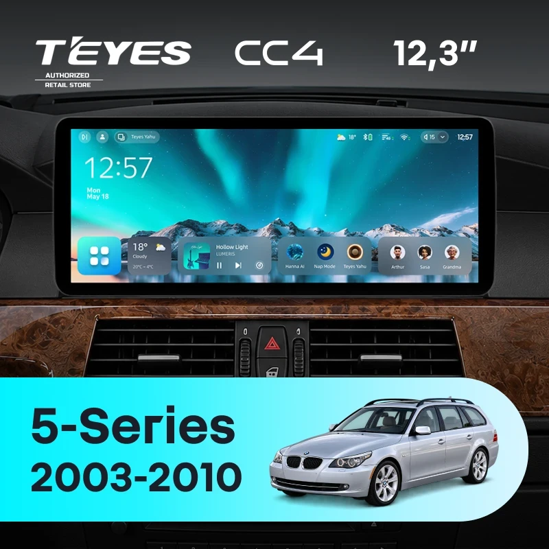 Штатная магнитола Teyes CC4 12.3" 8/128 BMW 5-Series E61 E60 (CCC) (2003-2010)