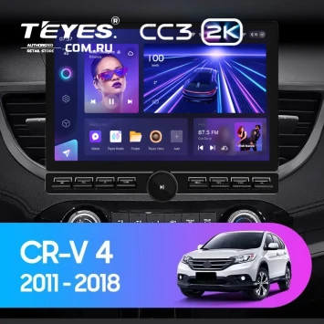 Штатная магнитола Teyes CC3 2K 6/128 Honda CR-V 4 RM RE (2011-2018) Тип-A (13" с кнопками) 10 inch