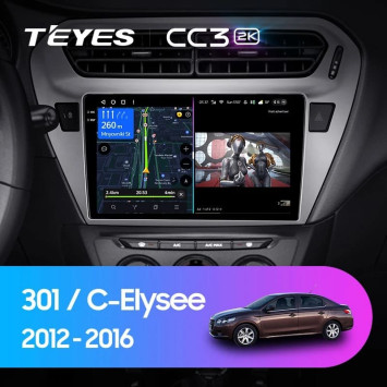 Штатная магнитола Teyes CC3 2K 4/64 Peugeot 301 (2012-2016) F2
